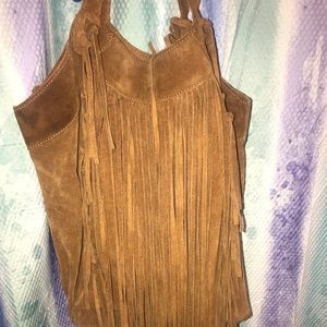 Zara suede fringe bag